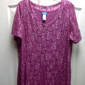 Romantic Lace Eggplant Dress by Vicki Wayne